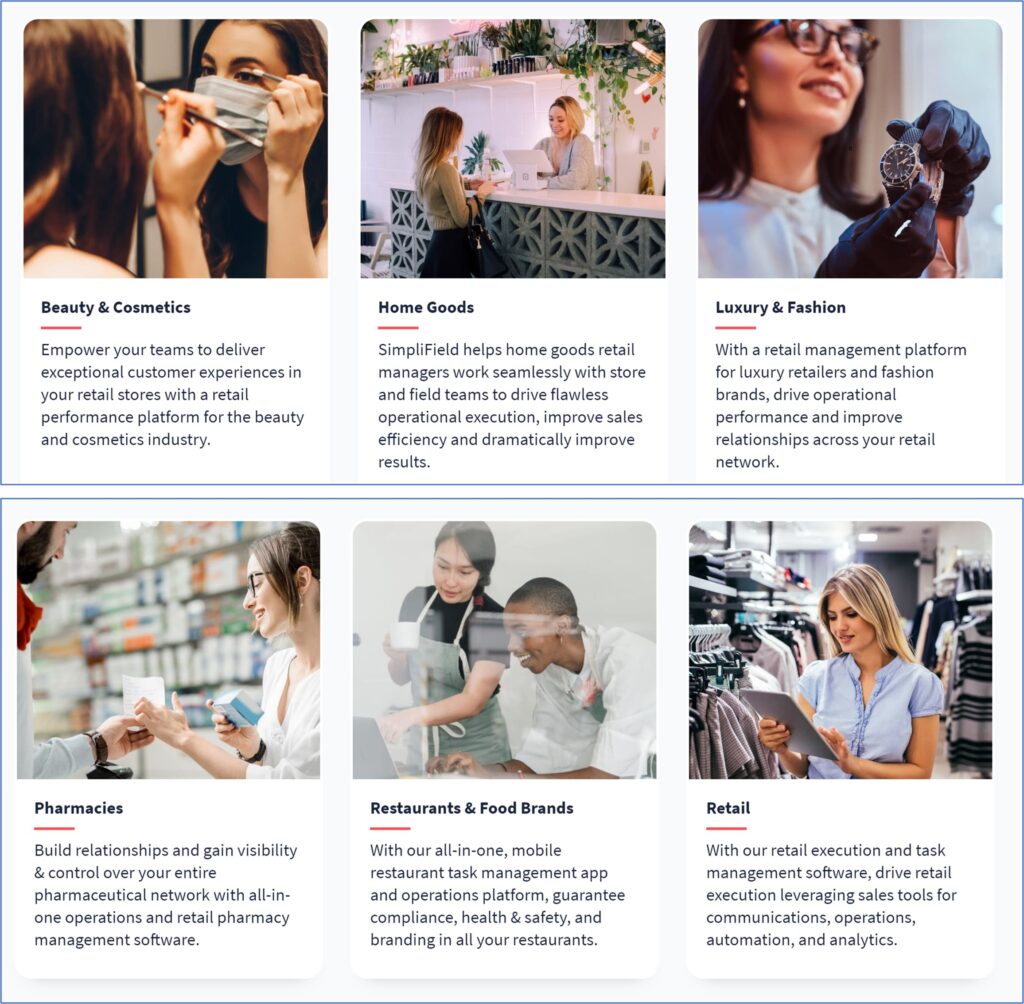 show industries which use simplifield.com