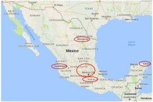 Brand Distribution Mexico Map (Map data ©2017 Google, INEGI