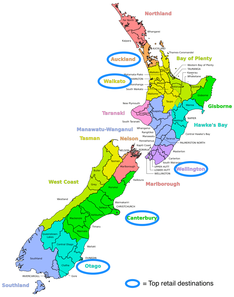 Brand Distribution New Zealand Map