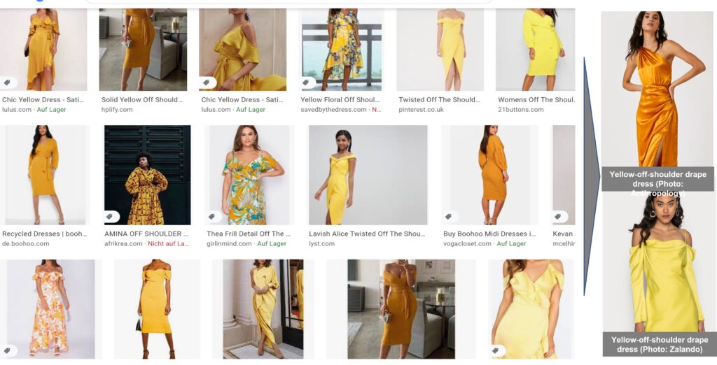 Showing different styles, colour shades, fits, styling and drape of yellow dresses